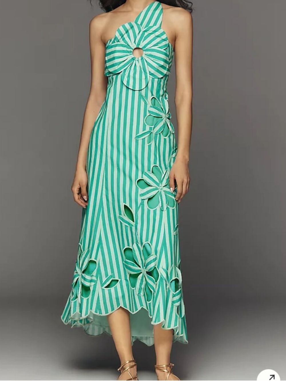 ⭐️NWT Anthropologie Maeve Amara One-Shoulder Cut Work Midi Dress